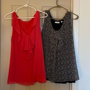 (2) XL Ruffle front sleeveless tops